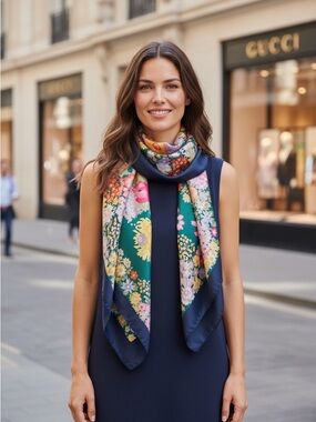 Gucci Silk Floral Scarf